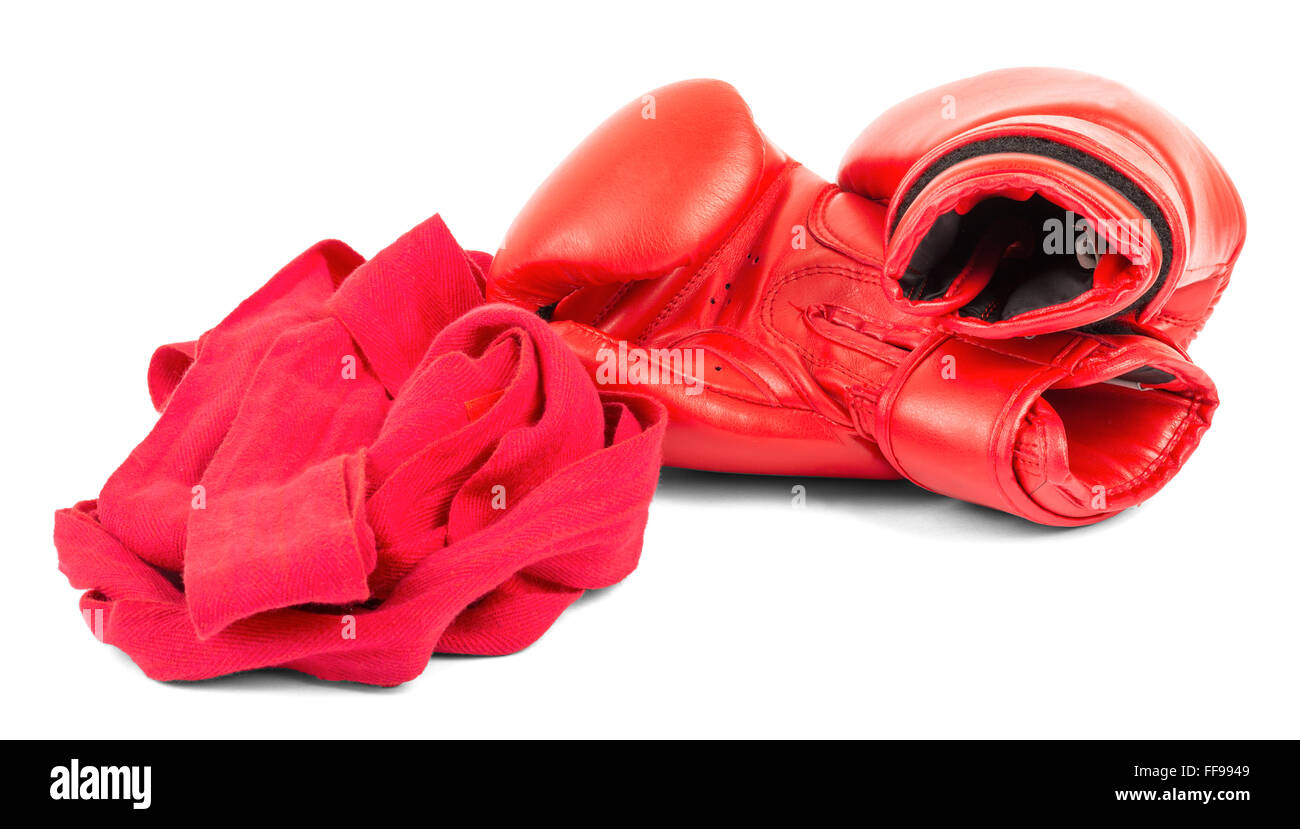 Boxing gloves with wrist wraps Stock Photo Alamy