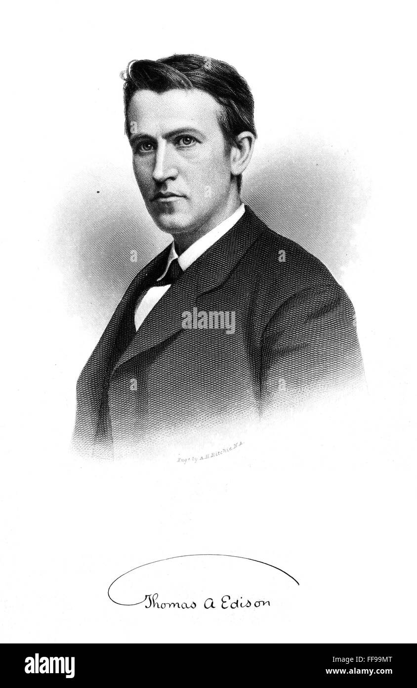 THOMAS EDISON (1847-1931). /nAmerican inventor. Stock Photo