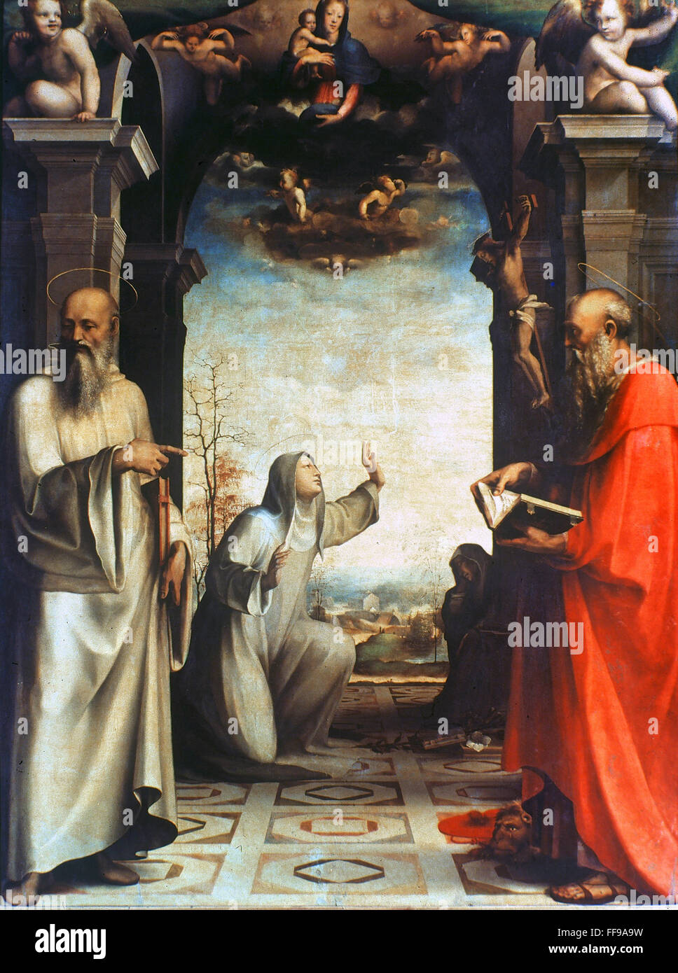 ST. CATHERINE OF SIENA. /nThe Stigmata of St. Catherine of Siena. Panel ...
