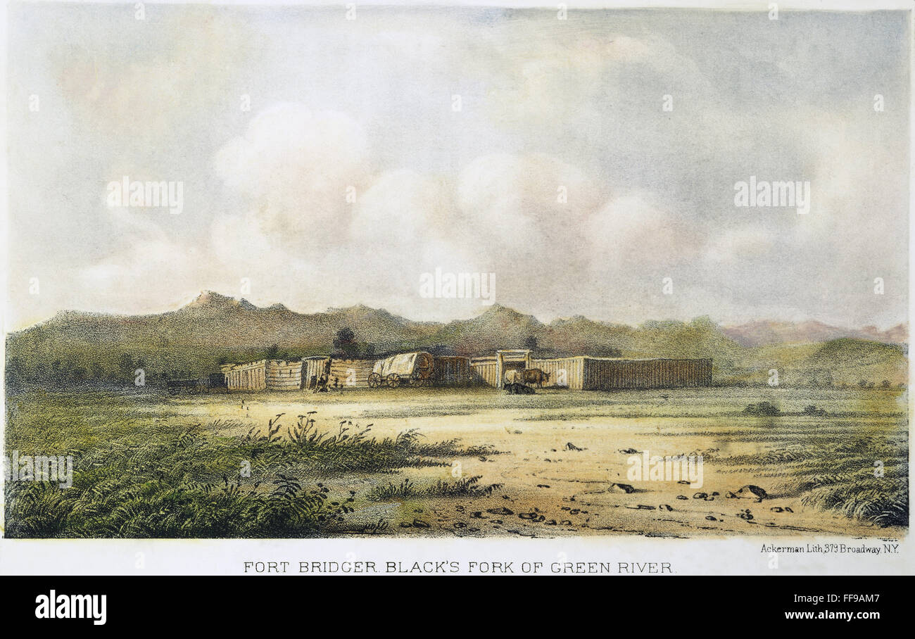 FORT BRIDGER, WYOMING, 1852. /nA fur trading outpost established in ...