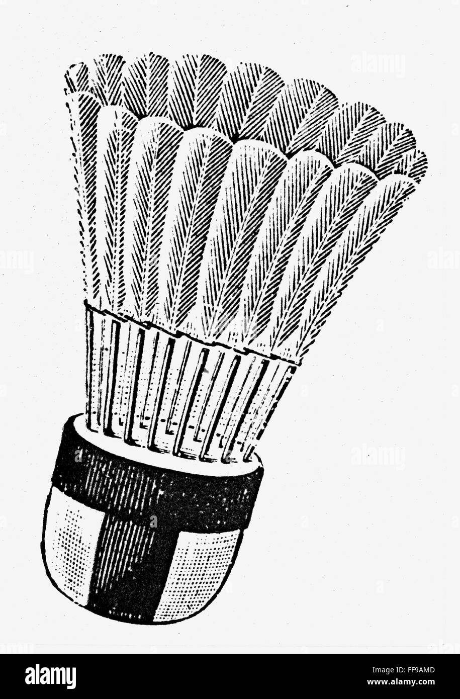 SHUTTLECOCK, 1900. /nLine engraving. Stock Photo