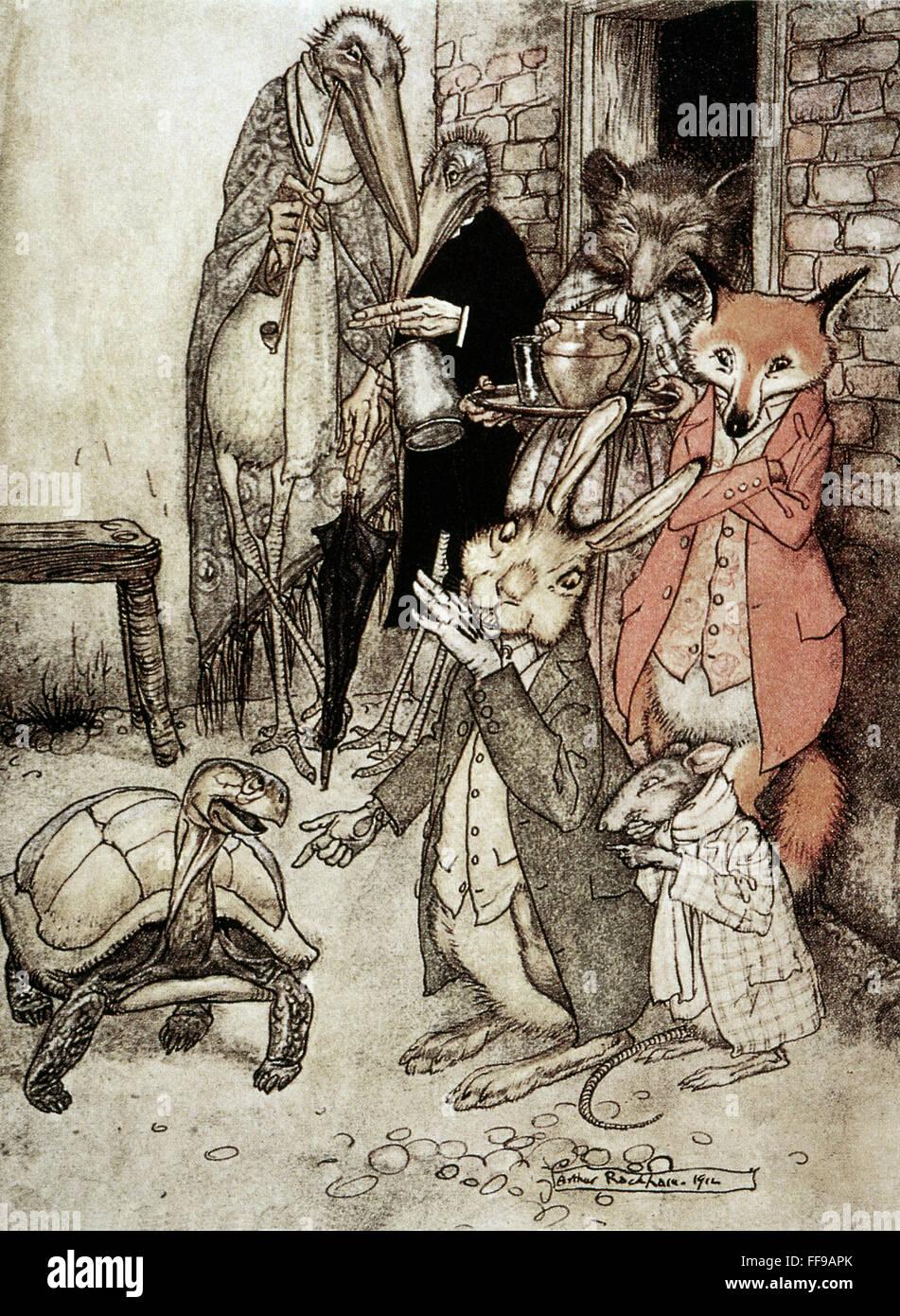 AESOP: TORTOISE & THE HARE. /n'The Tortoise and the Hare.' Illustration ...