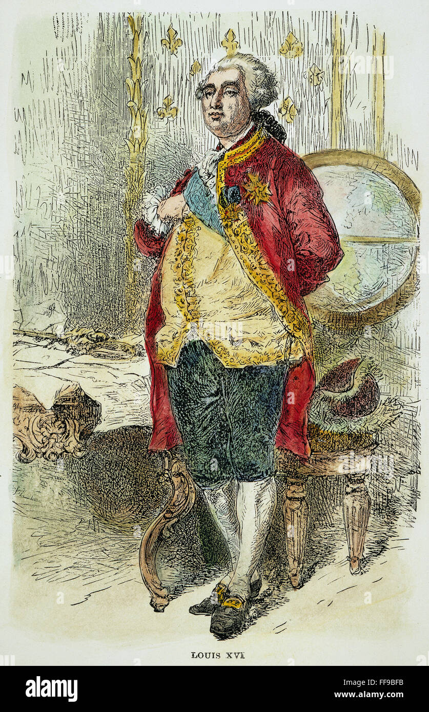 LOUIS XVI OF FRANCE /n(1754-1793): 19th century wood engraving. Stock Photo
