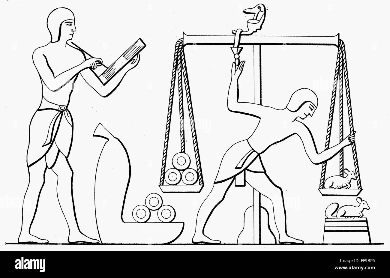 ANCIENT EGYPT SCALE. /nEgyptian balance as depicted in a wall painting