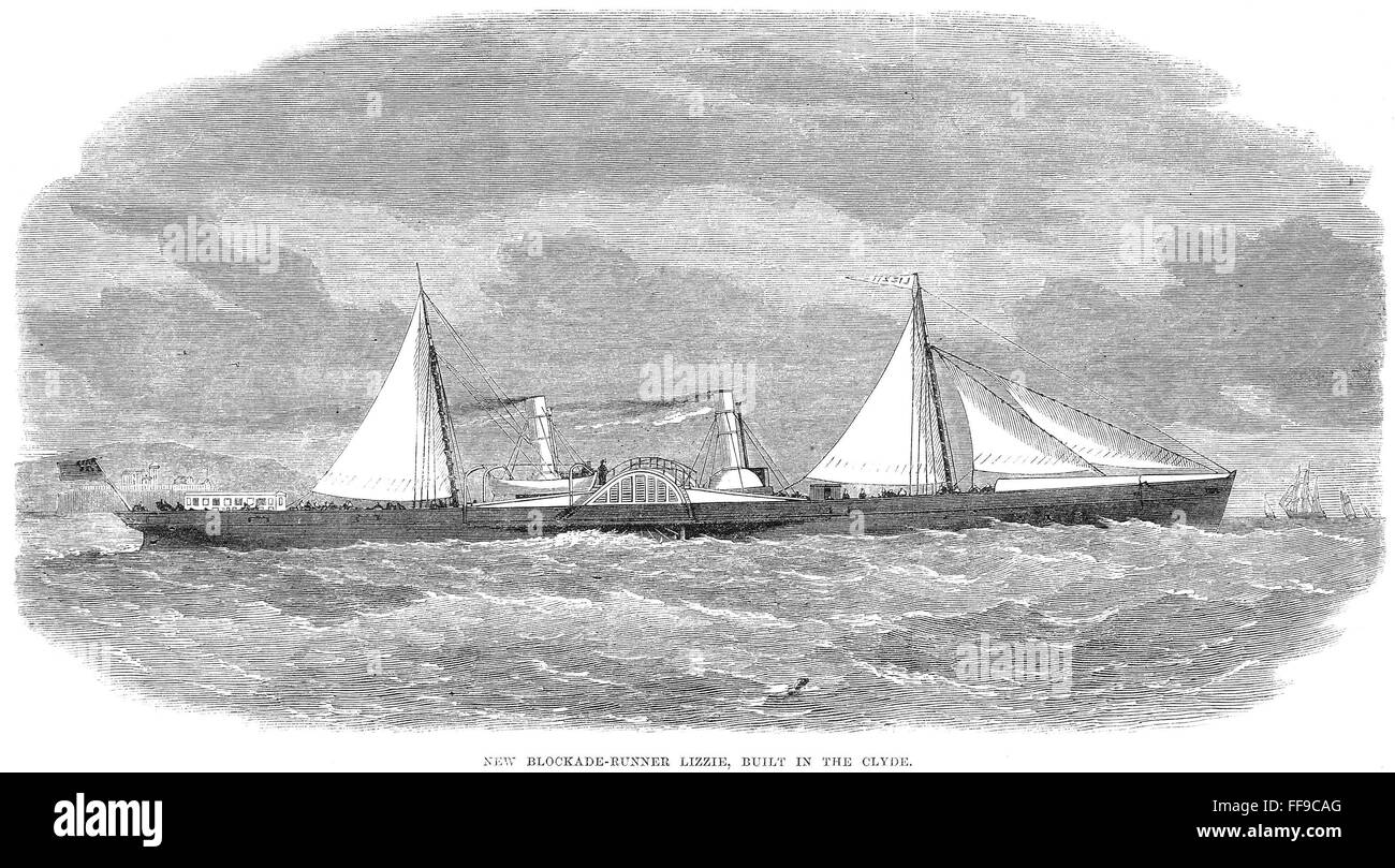 CIVIL WAR BLOCKADE, 1864. /nThe Britishbuilt Confederate bloackade