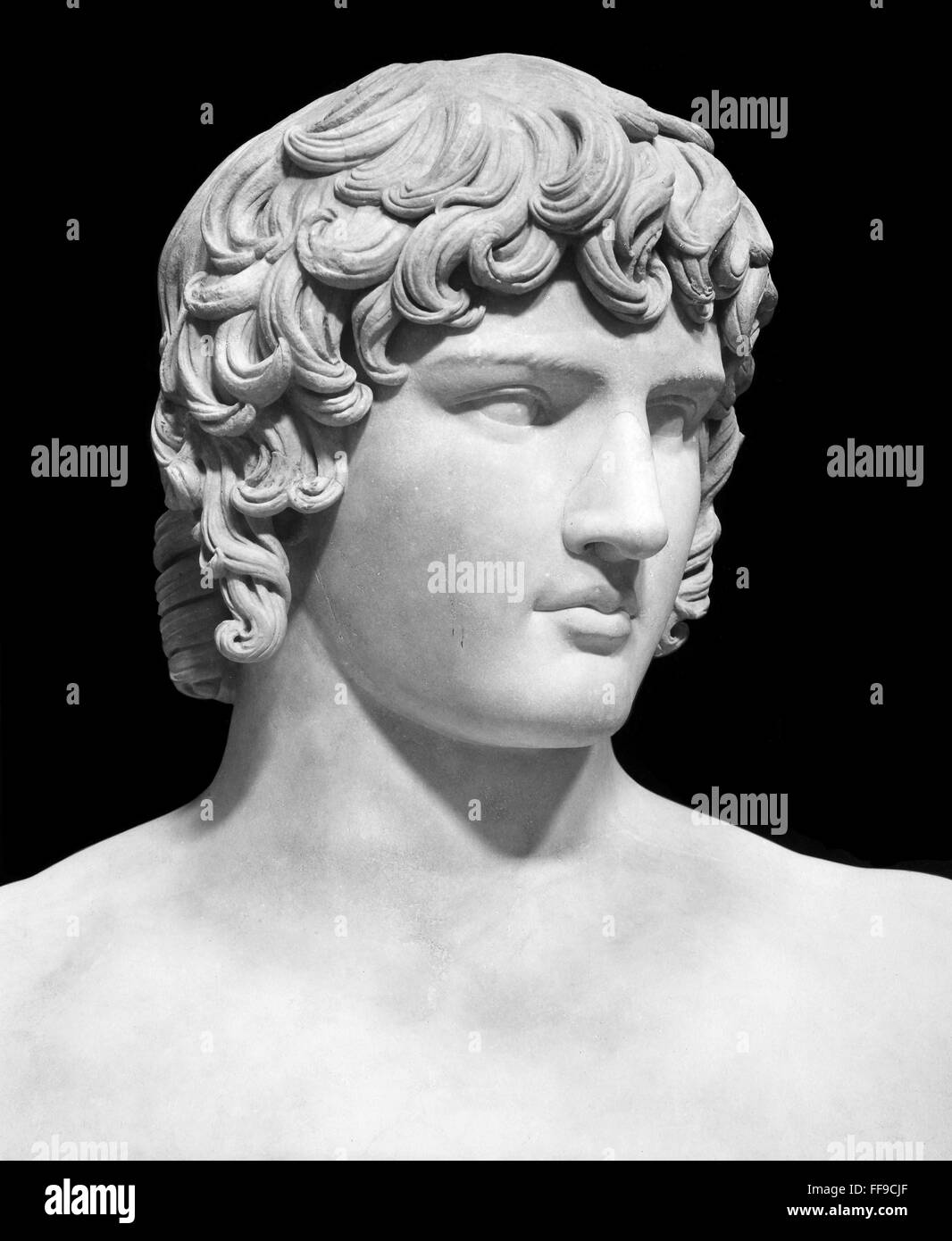 ANTINOUS (c110-130 A.D.). /nRoman courtier, page, and favorite of Emperor Hadrian. Contemporary Roman sculpture. Stock Photo
