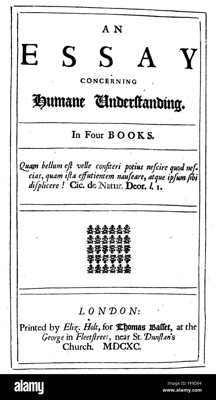 JOHN LOCKE (1632-1704). /nEnglish philosopher. Title page of the first ...