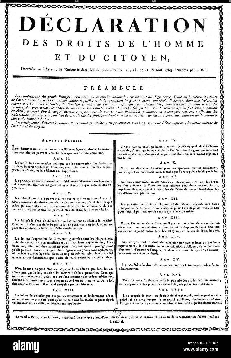 French revolution 1789 nthe declaration of the rights of man as