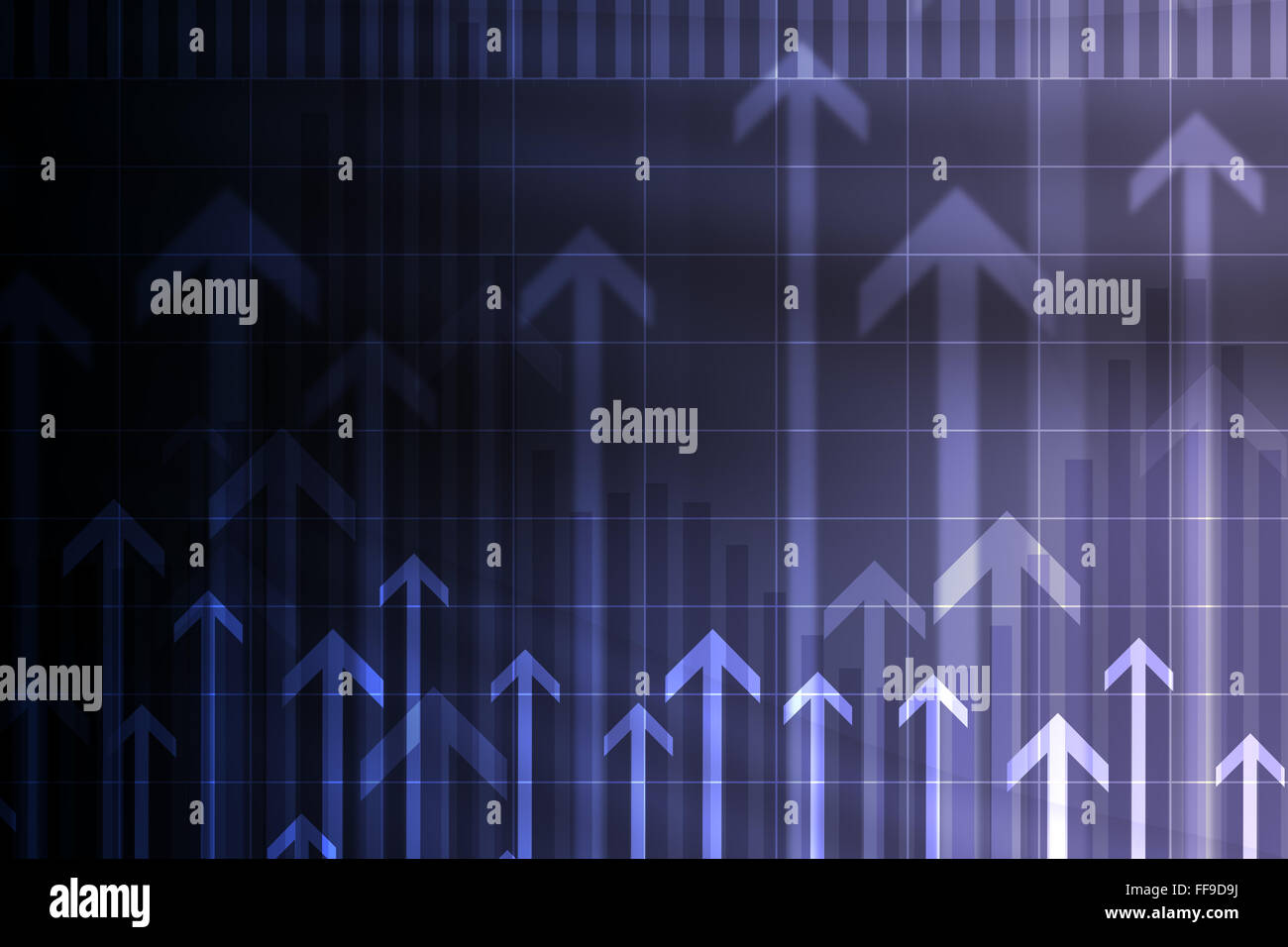 White arrows blue background hi-res stock photography and images - Alamy