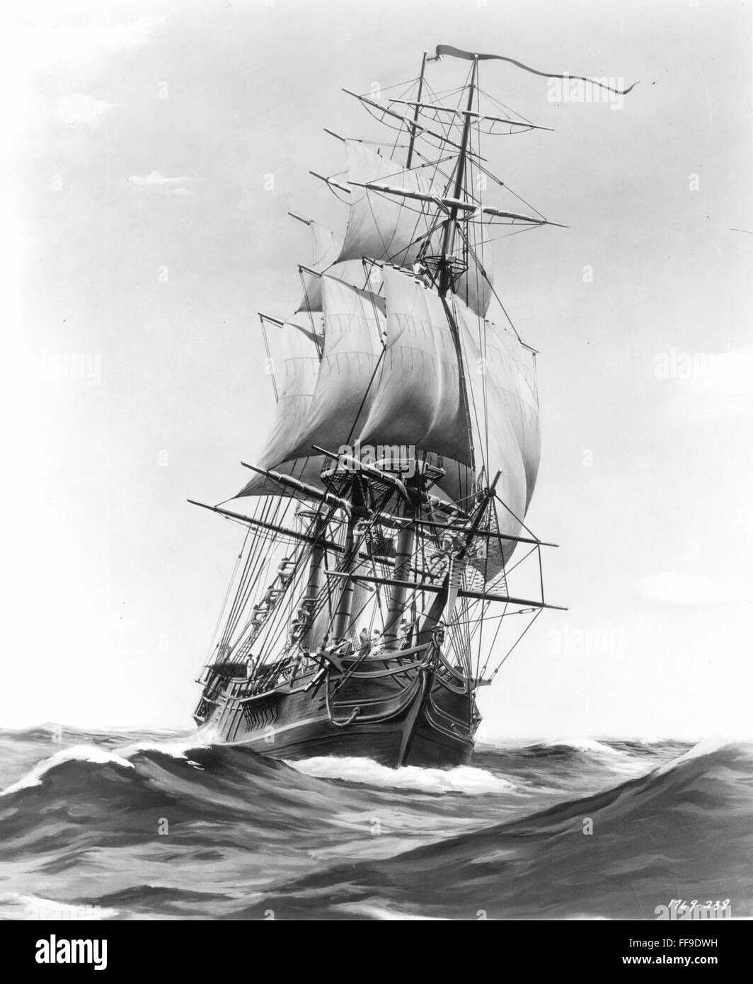 HMS 'BOUNTY.' /nAn artistic rendering Stock Photo - Alamy