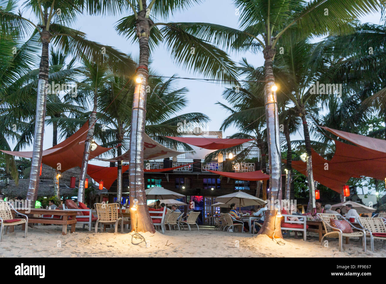 Beach bar, Cabarete , Dominican Republic Stock Photo