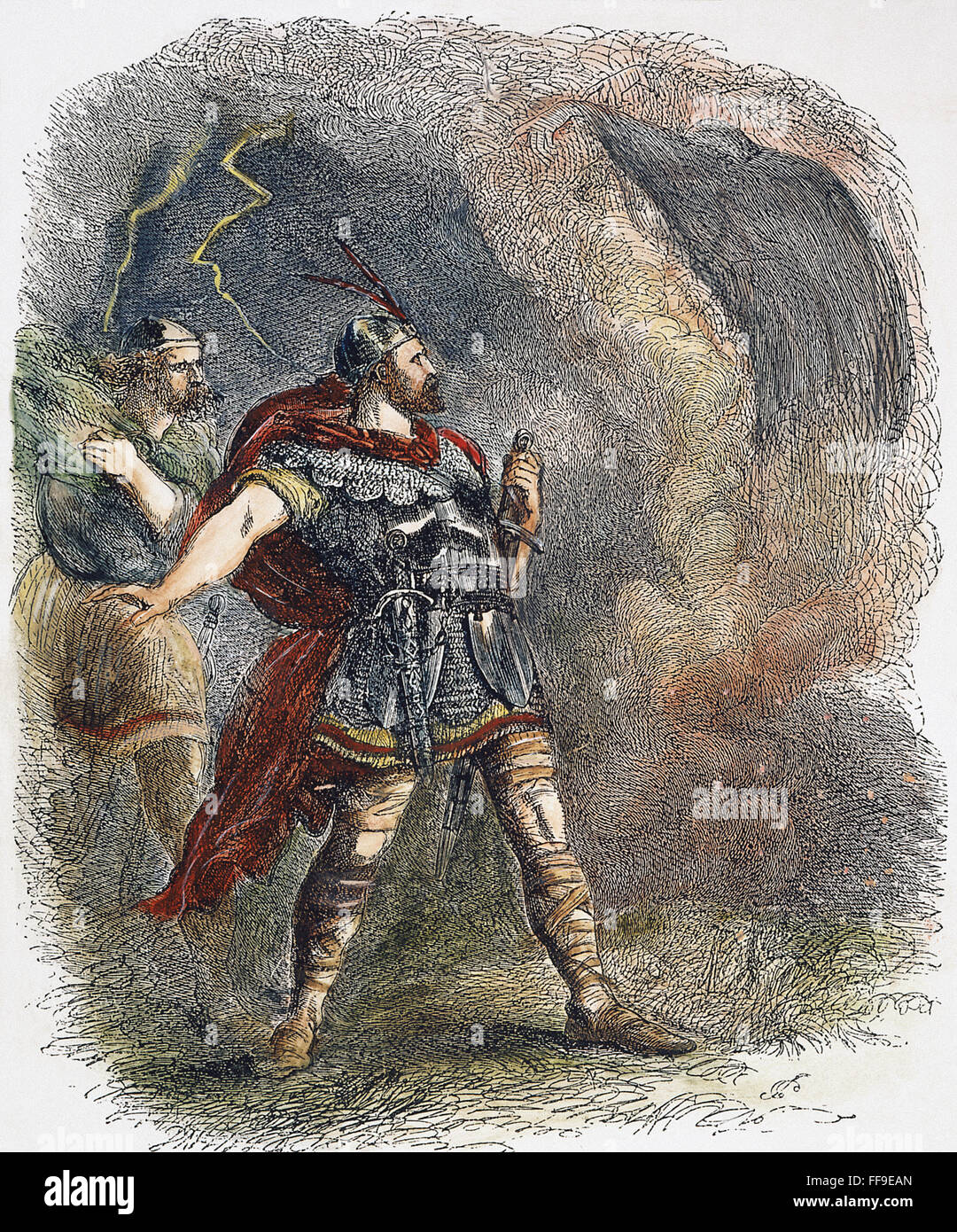 MACBETH & WITCHES, 1881. /nMacbeth and Banquo encounter the three