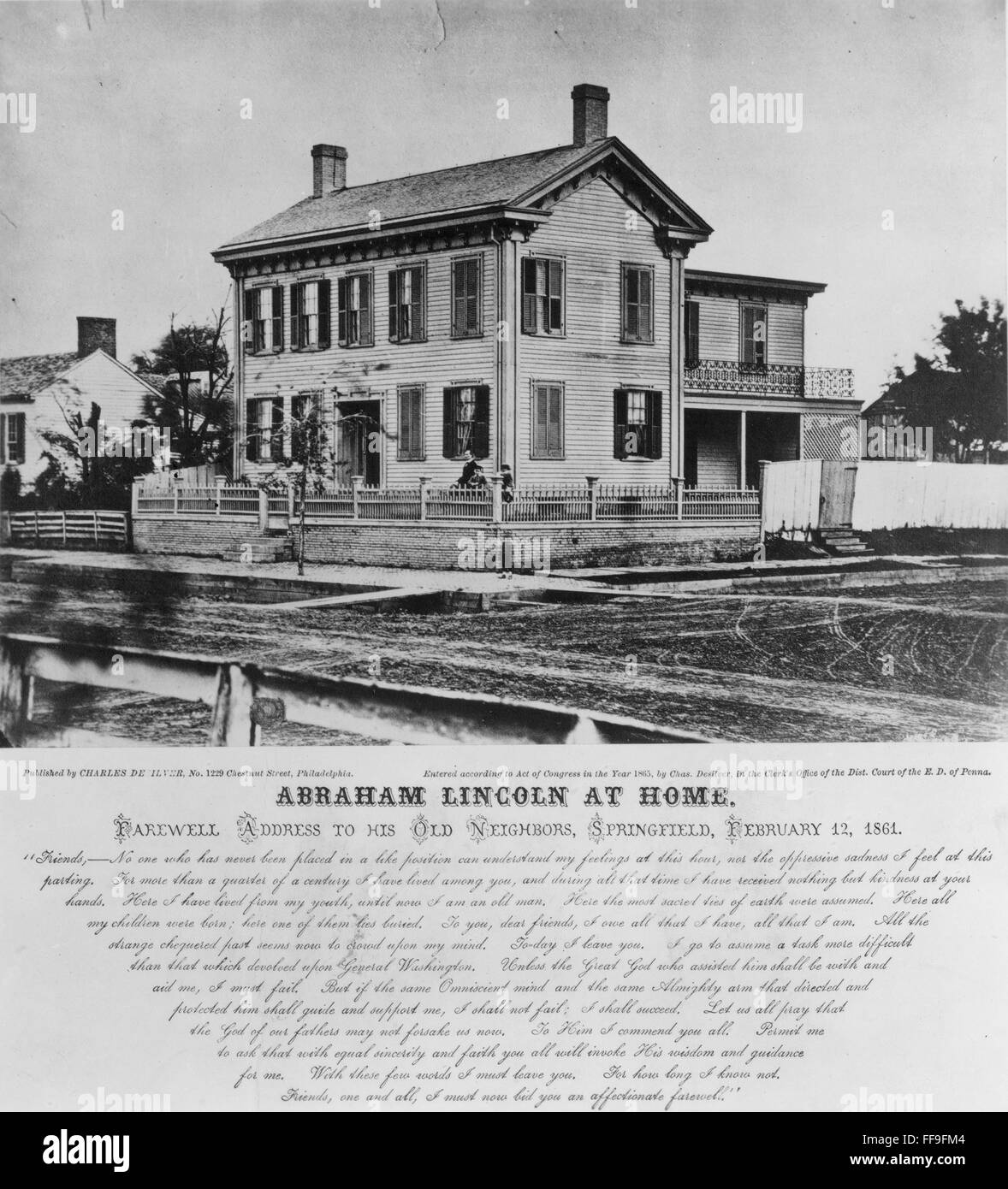 ABRAHAM LINCOLN /n(18091865). Abraham Lincoln's home at Springfield