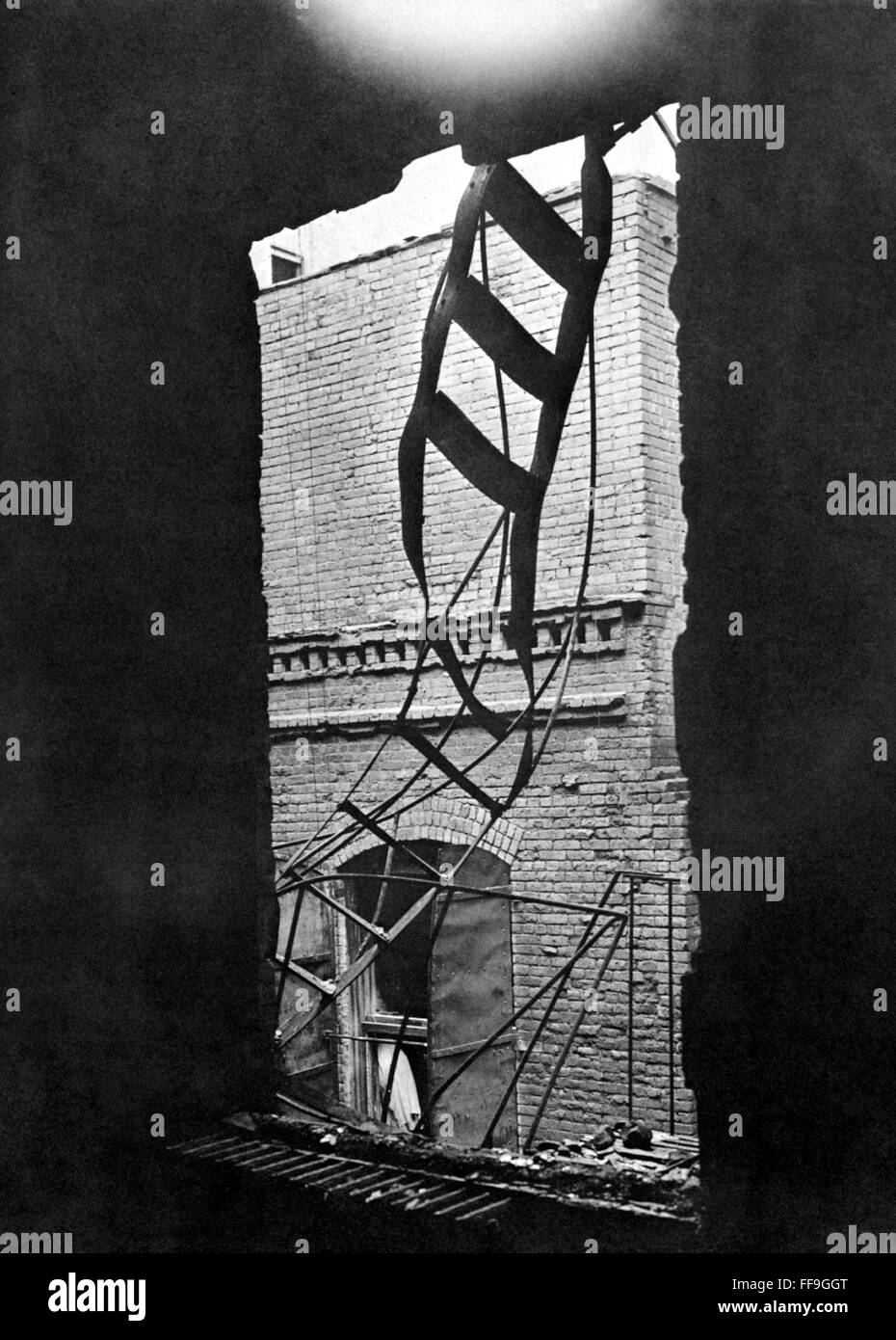 TRIANGLE FACTORY FIRE. /nThe only fire escape at the Triangle