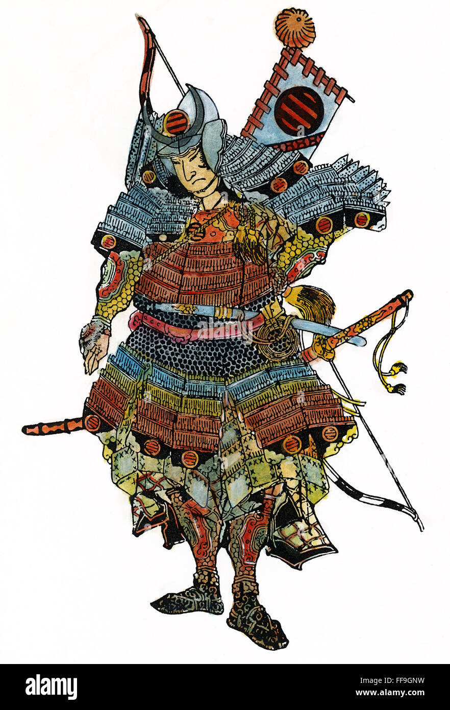 SOLDIER SAMURAI. /nA Japanese standard bearer. Drawing, c1810, by Totoya Hokkei (17801850