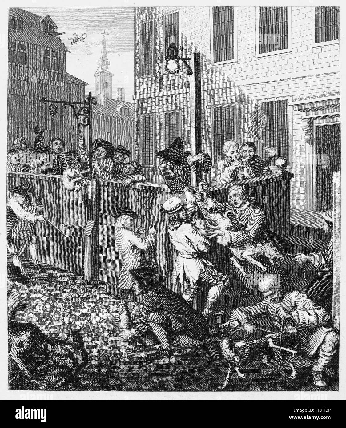 HOGARTH: CRUELTY, 1751. /n'The Four Stages of Cruelty. First Stage of Cruelty.' Engraving after the etching, 1751, by William Hogarth.