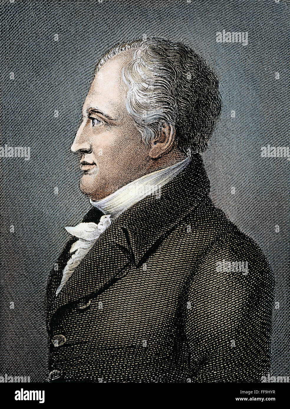 JOHANN GOETHE (1749-1832). /nJohann Wolfgang von Goethe. German poet and man of letters. Steel engraving, 19th century. Stock Photo