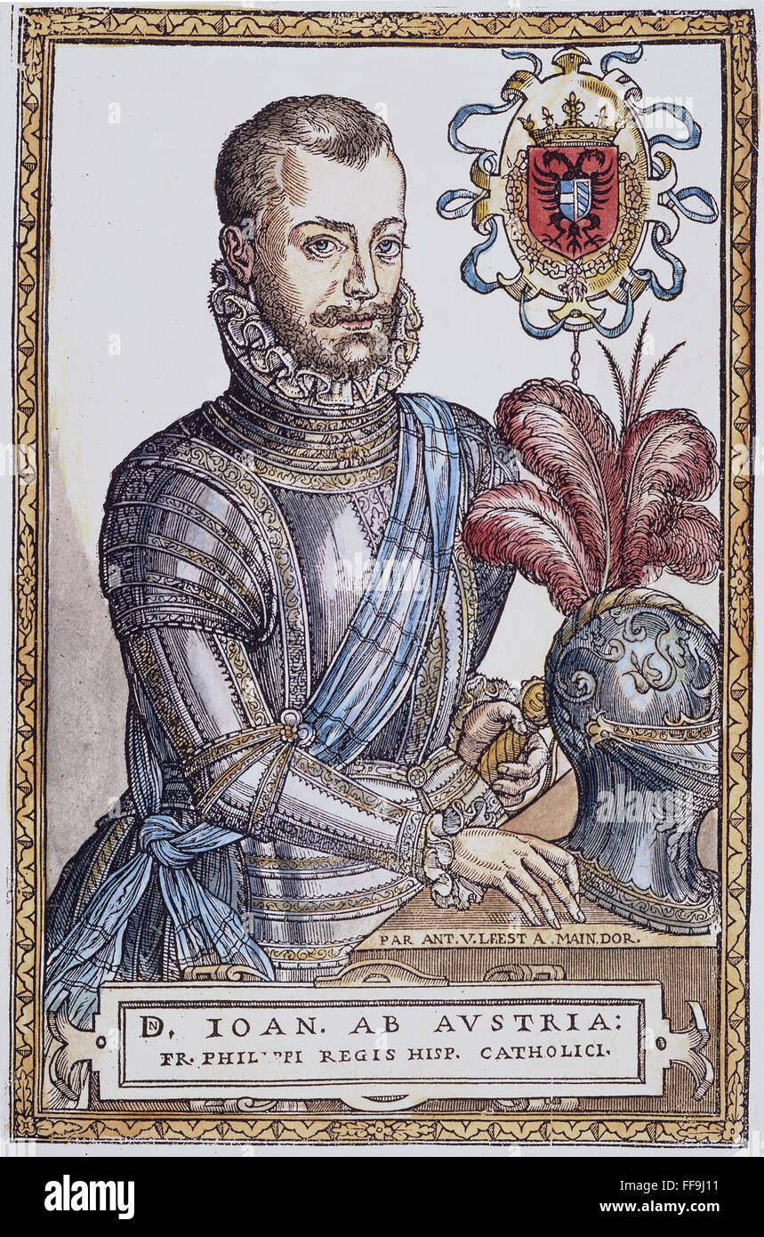JOHN OF AUSTRIA (1547-1578). /nCommonly known as Don Juan. Spanish general. Contemporary woodcut by A. van Leest. Stock Photo