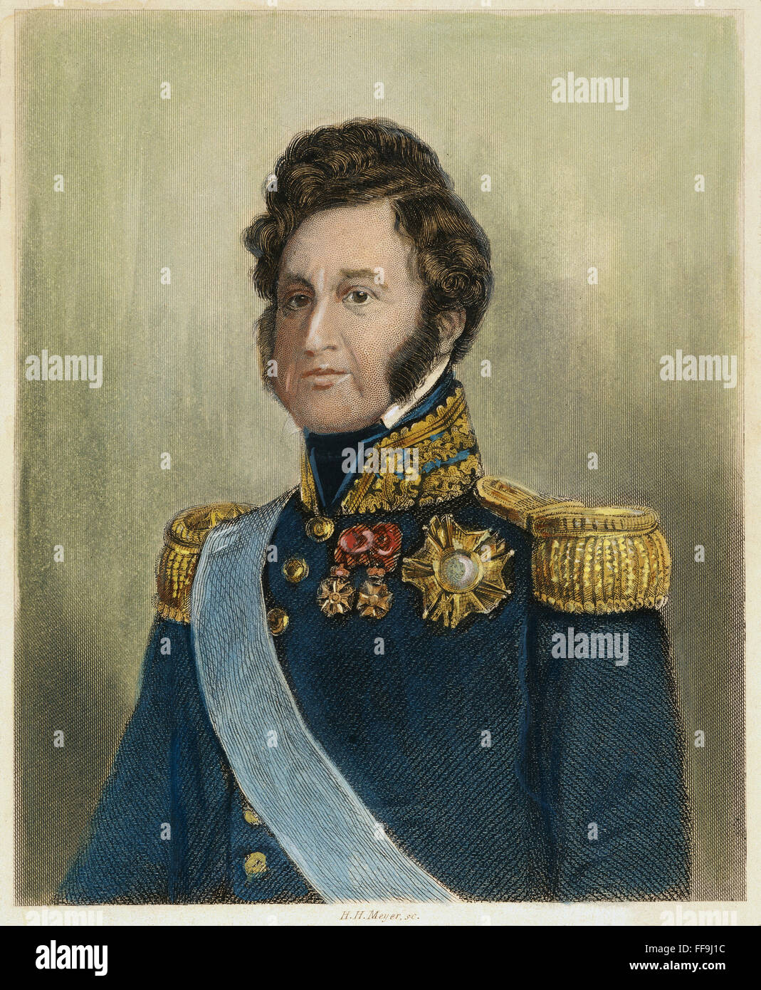 KING LOUIS PHILIPPE /nof France (1773-1850). Line and stipple engraving, English, c1850. Stock Photo
