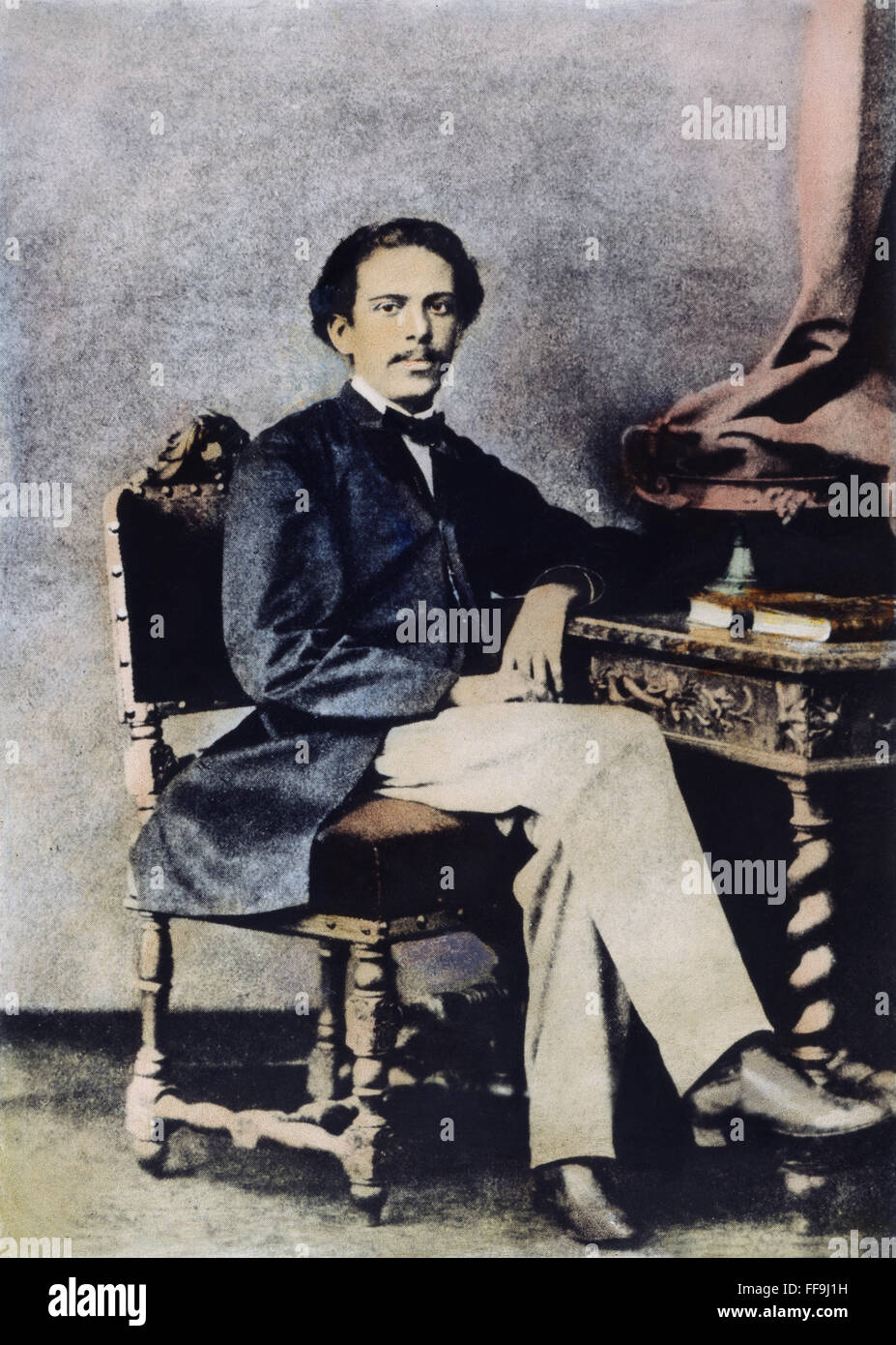 JOAQUIM MACHADO DE ASSIZ /n(1839-1908). Brazilian writer. Oil over a photograph. Stock Photo