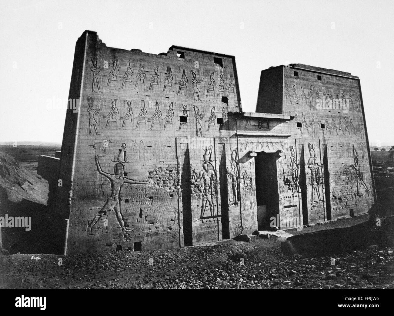 EGYPT: TEMPLE OF HORUS. /nThe Temple of Horus at Edfu. Photograph ...