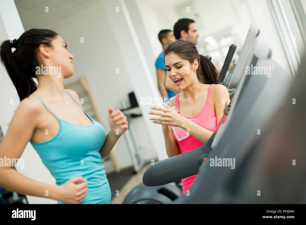 Young people training in the gym Stock Photo