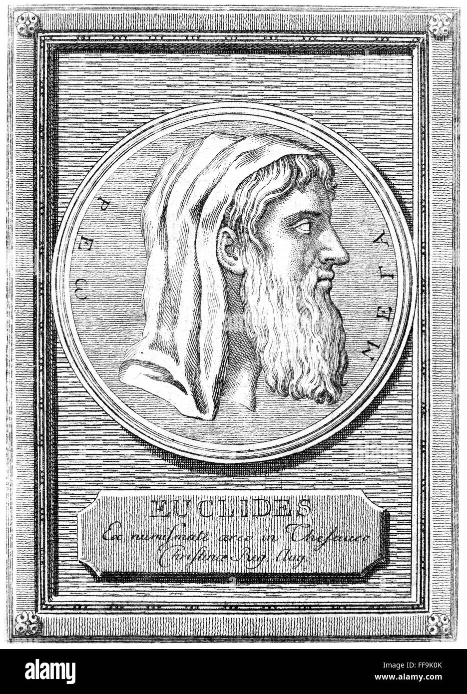 EUCLID (FL. 300 B.C.). /nGreek geometer. Copper engraving, 18th century. Stock Photo