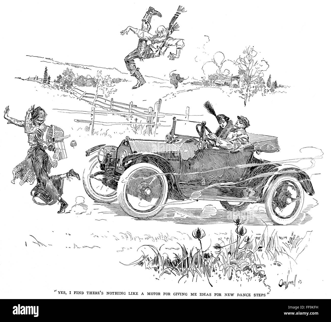 AUTOMOBILE, 1914. /nAmerican magazine cartoon, 1914. Stock Photo