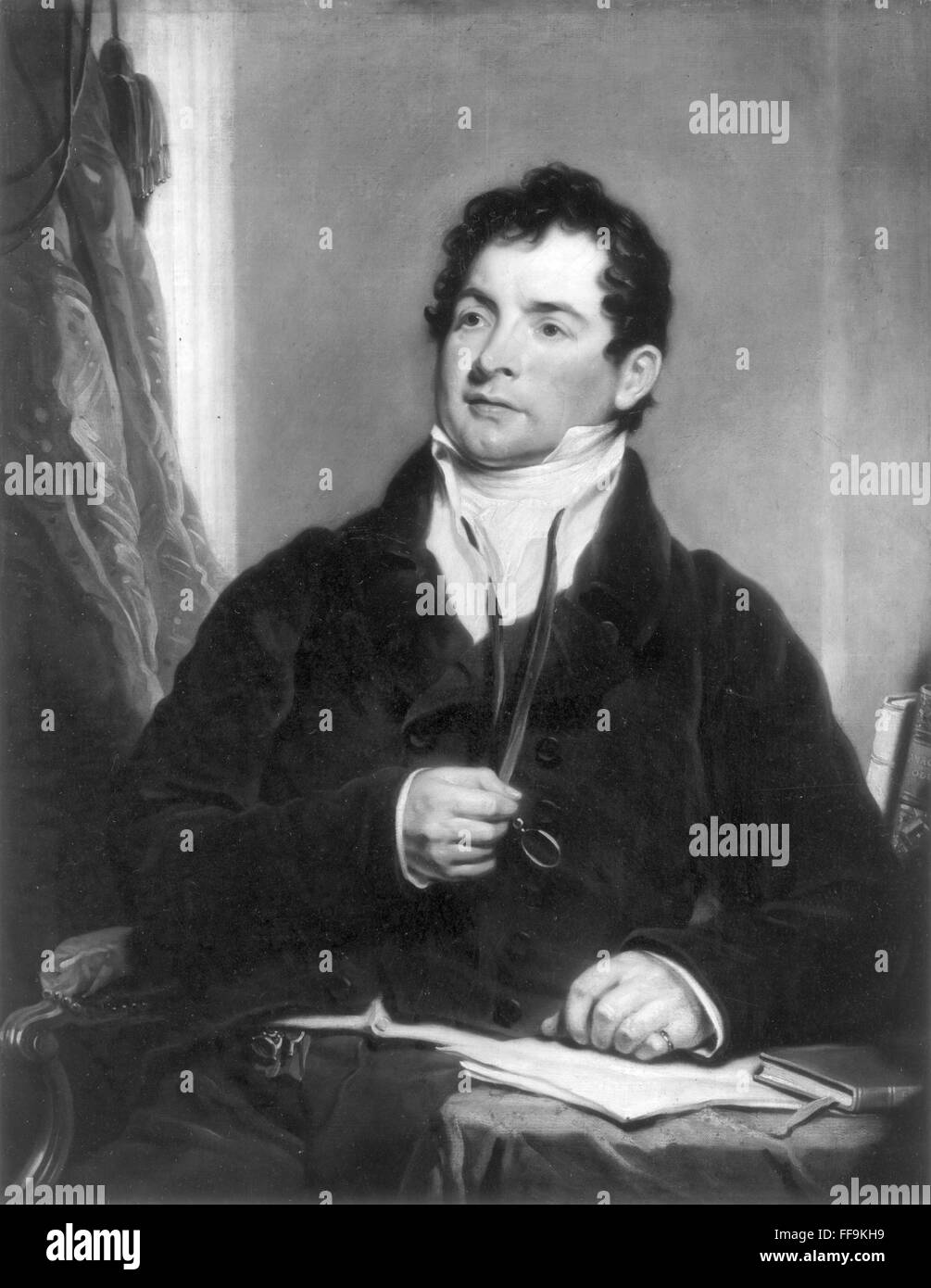 THOMAS MOORE (1779-1852). /nIrish poet. Oil on canvas, c1817, by Sir Martin Archer Shee. Stock Photo