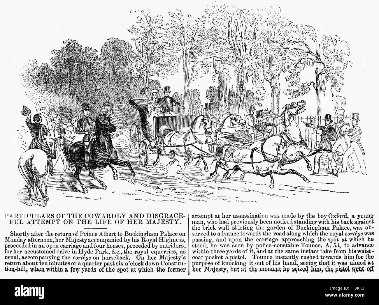 VICTORIA OF ENGLAND, 1842. /nThe attempted assassination of Queen