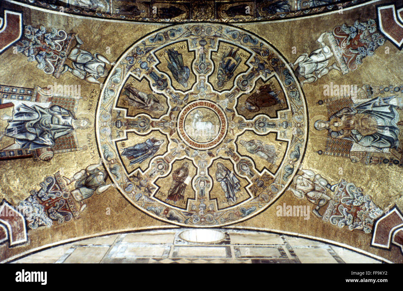 BAPTISTRY IN FLORENCE. /nInterior vault of the Baptistry. Mosaic, c1228 ...