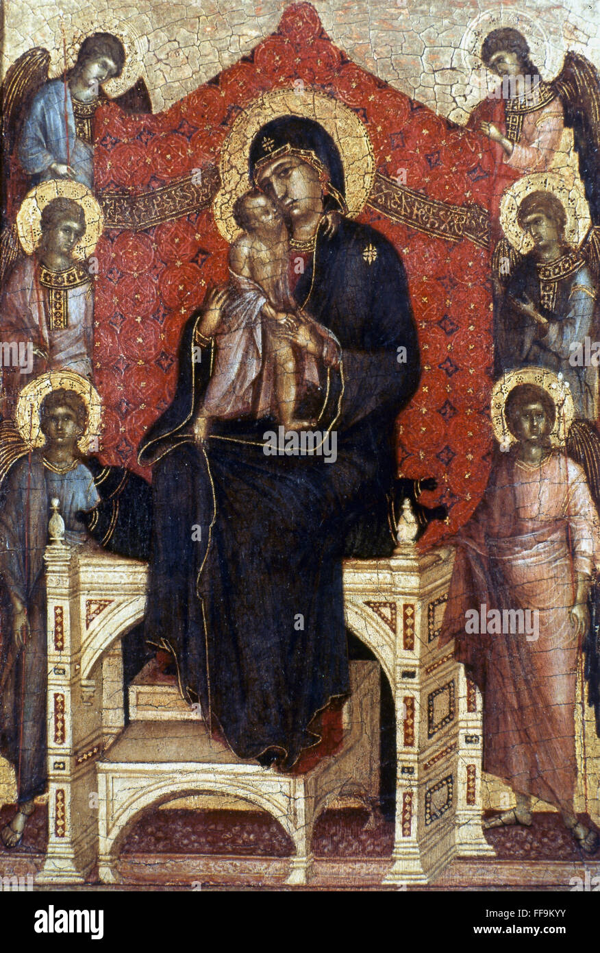 DUCCIO: MADONNA ENTHRONED. /nOil on wood, 1288-1300, by Duccio di ...