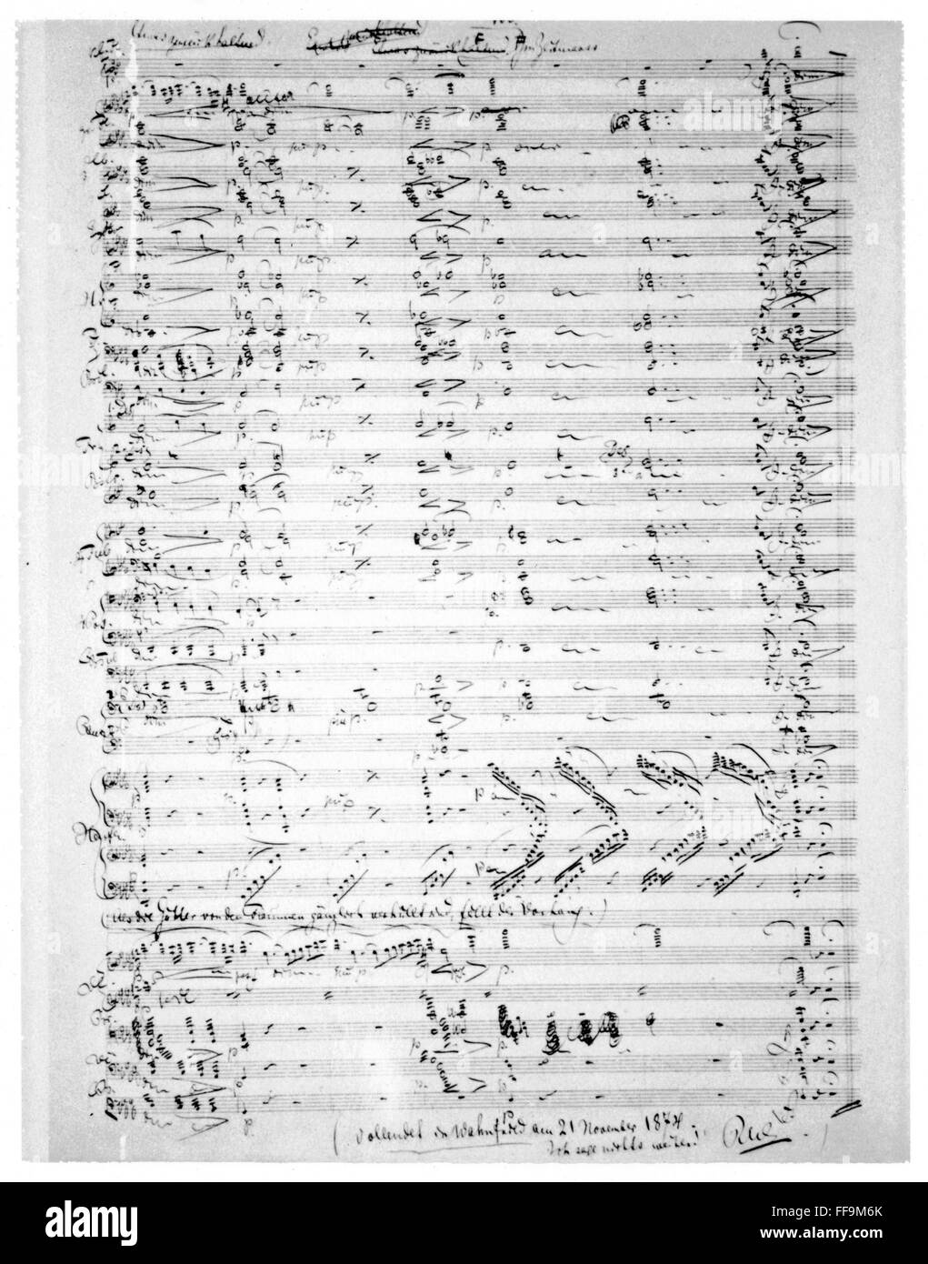 WAGNER: GOTTERDAMMERUNG. /nRichard Wagner (1813-1883). German composer. Manuscript for 'Gotterdammerung', 1874. Stock Photo