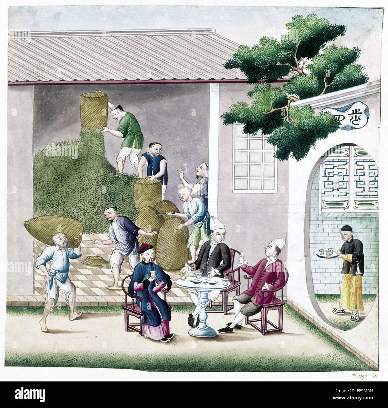 CHINA TEA TRADE, c1785. /nDutch merchants sampling teas in a Chinese
