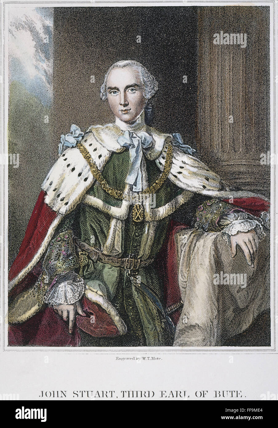 JOHN STUART (1713-1792). /nThird Earl of Bute. British (Scottish-born) statesman. Steel engraving, 1836, after a painting by Allan Ramsay. Stock Photo