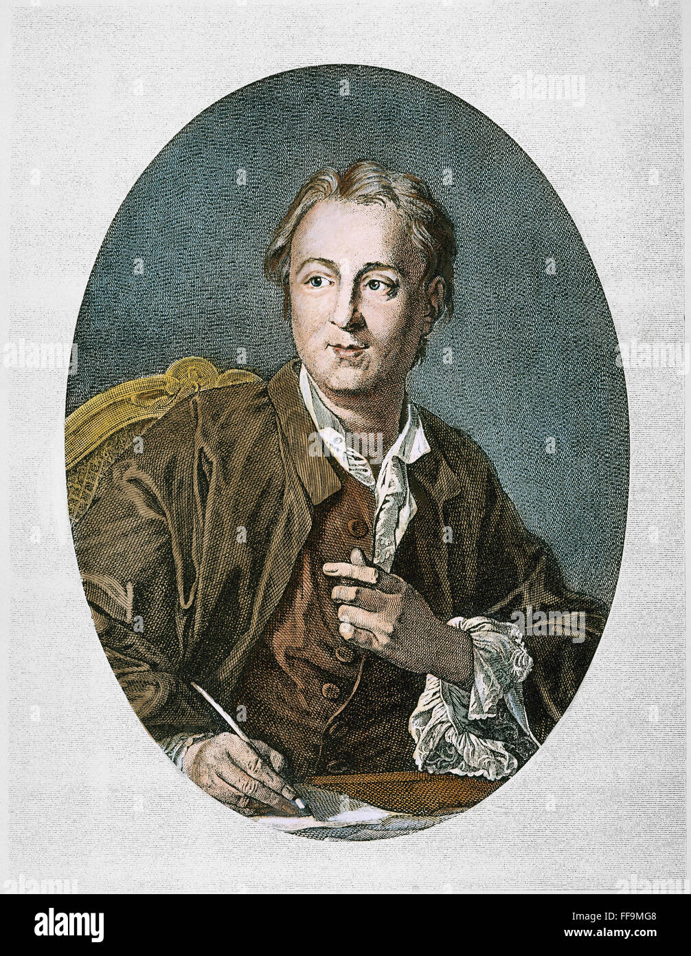 DENIS DIDEROT (1713-1784). /nFrench encyclopedist and philosopher. Line engraving, 19th century. Stock Photo