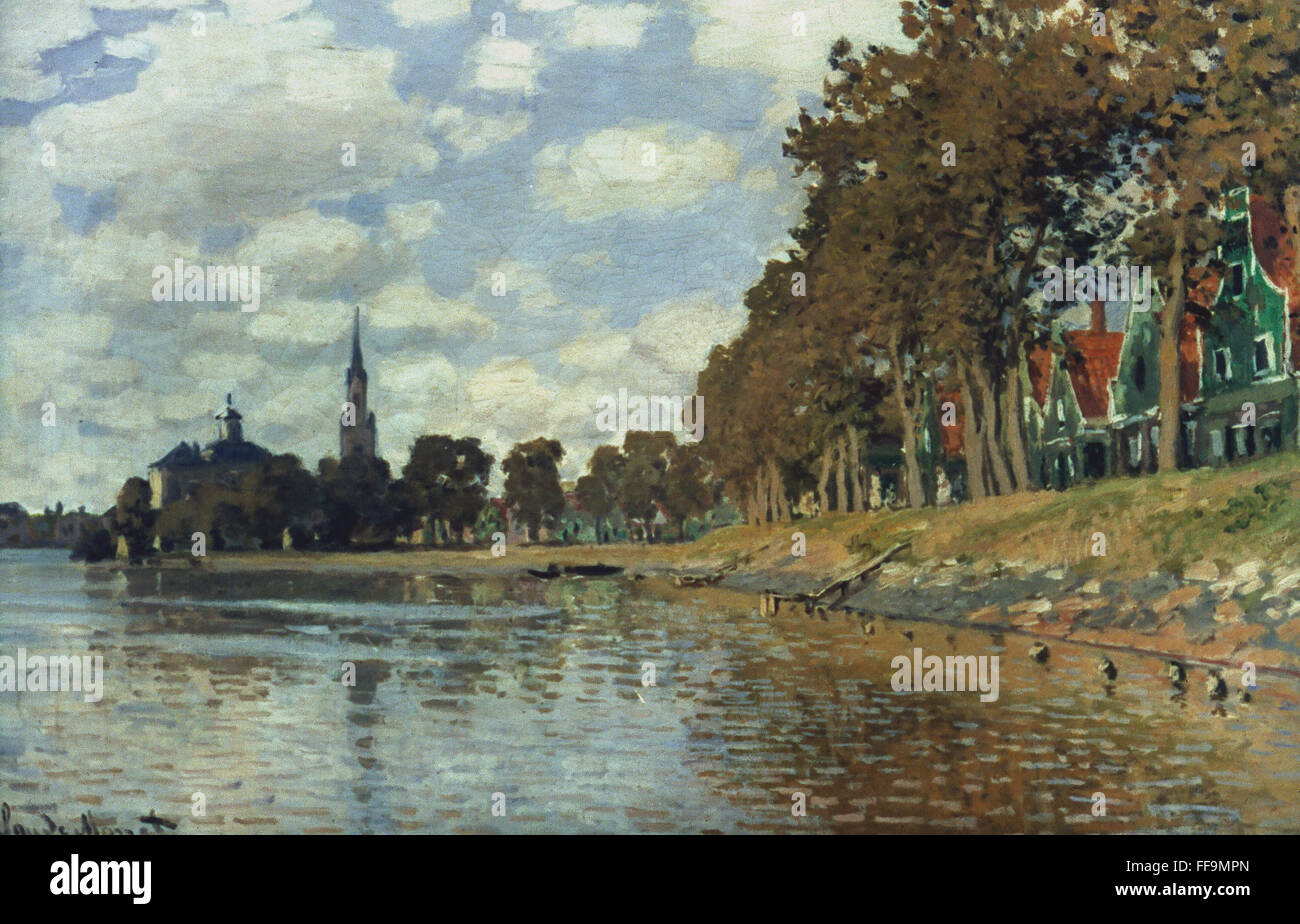 MONET: ZAANDAM (HOLLAND). /nOil on canvas, 1871, by Claude Monet Stock ...