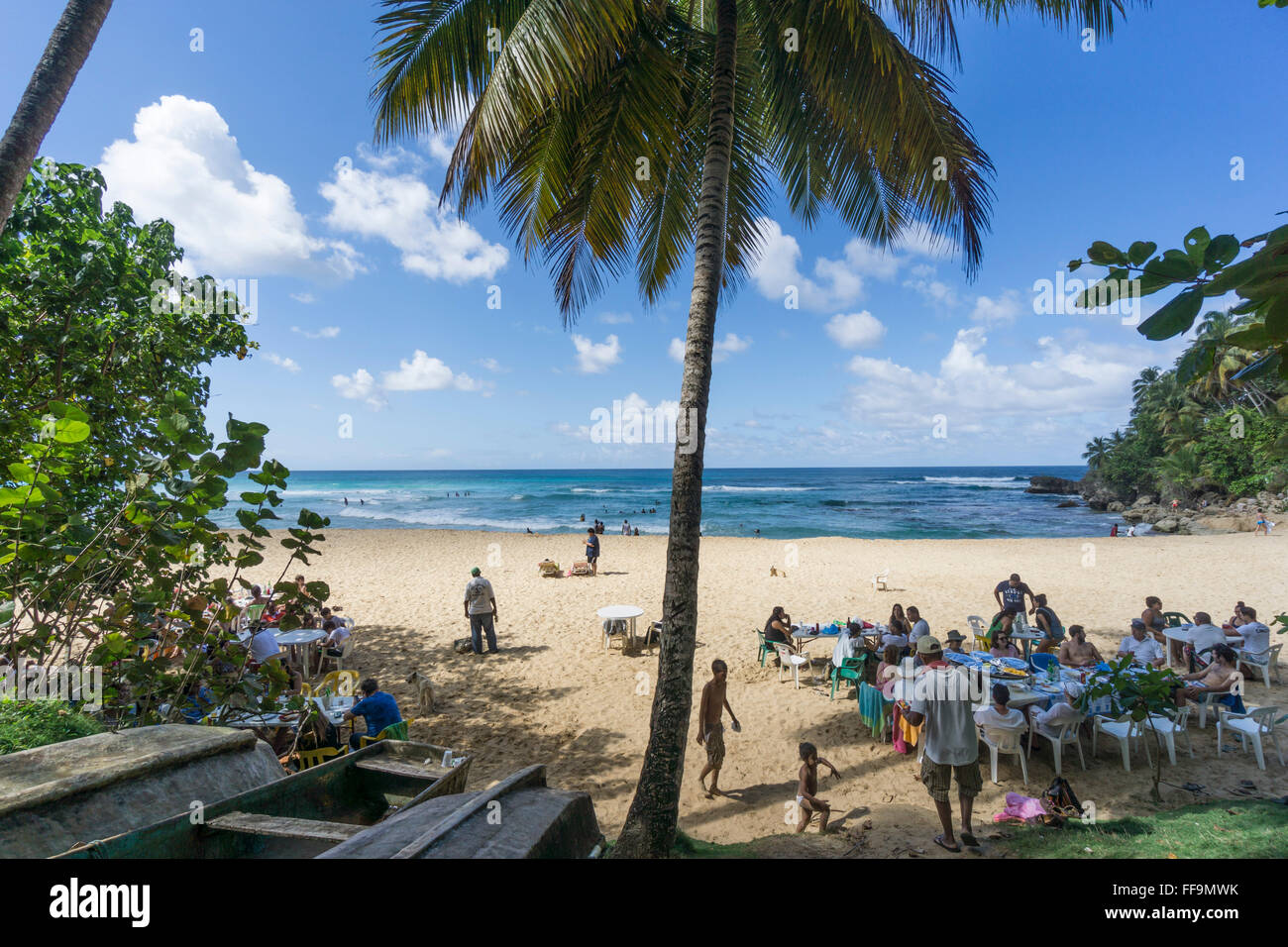 Playa Grande, Sunday brunch at the beach, Dominican Republic Stock Photo