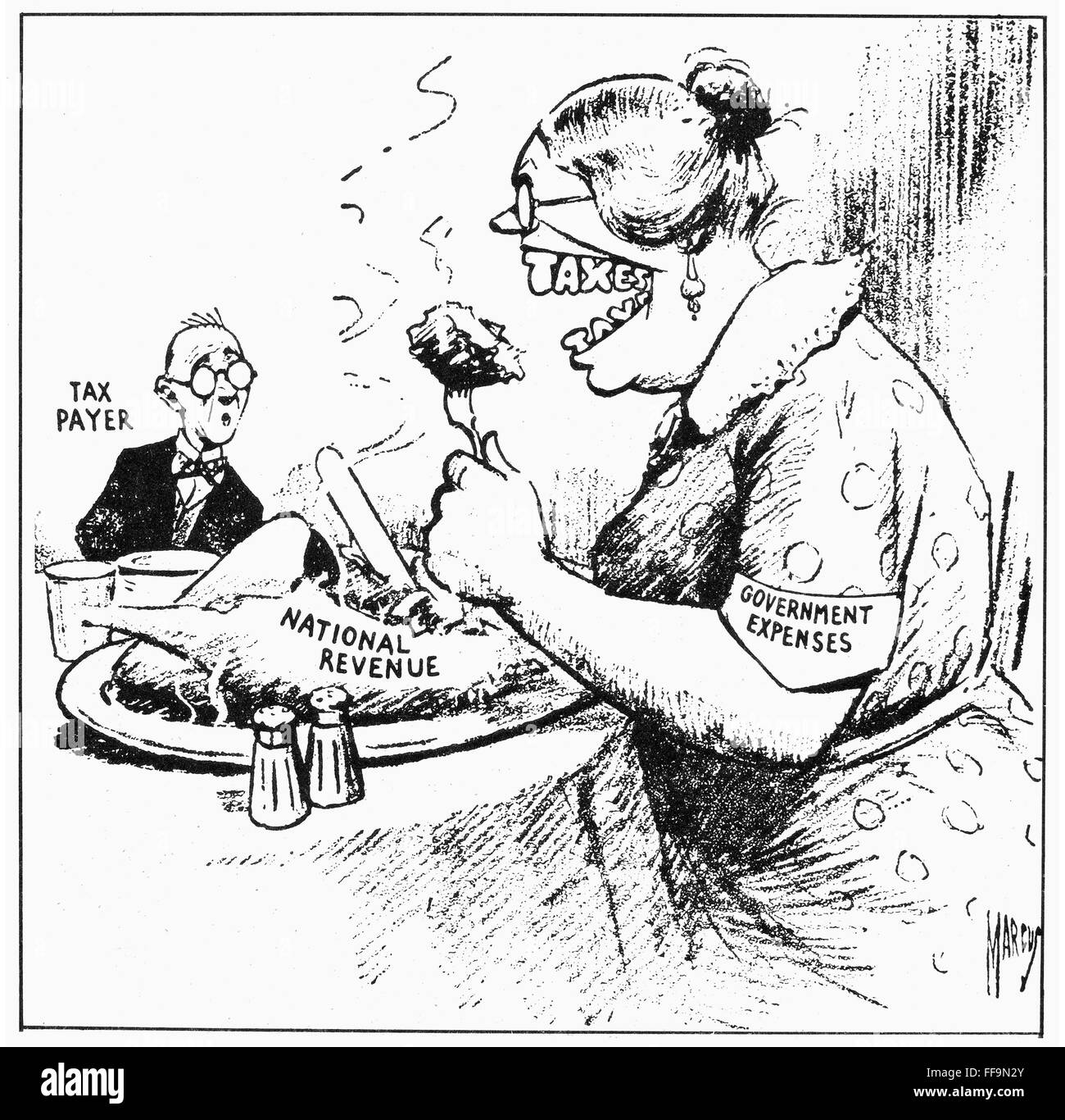 tax cartoon 1935 na contemporary cartoon comment on franklin d