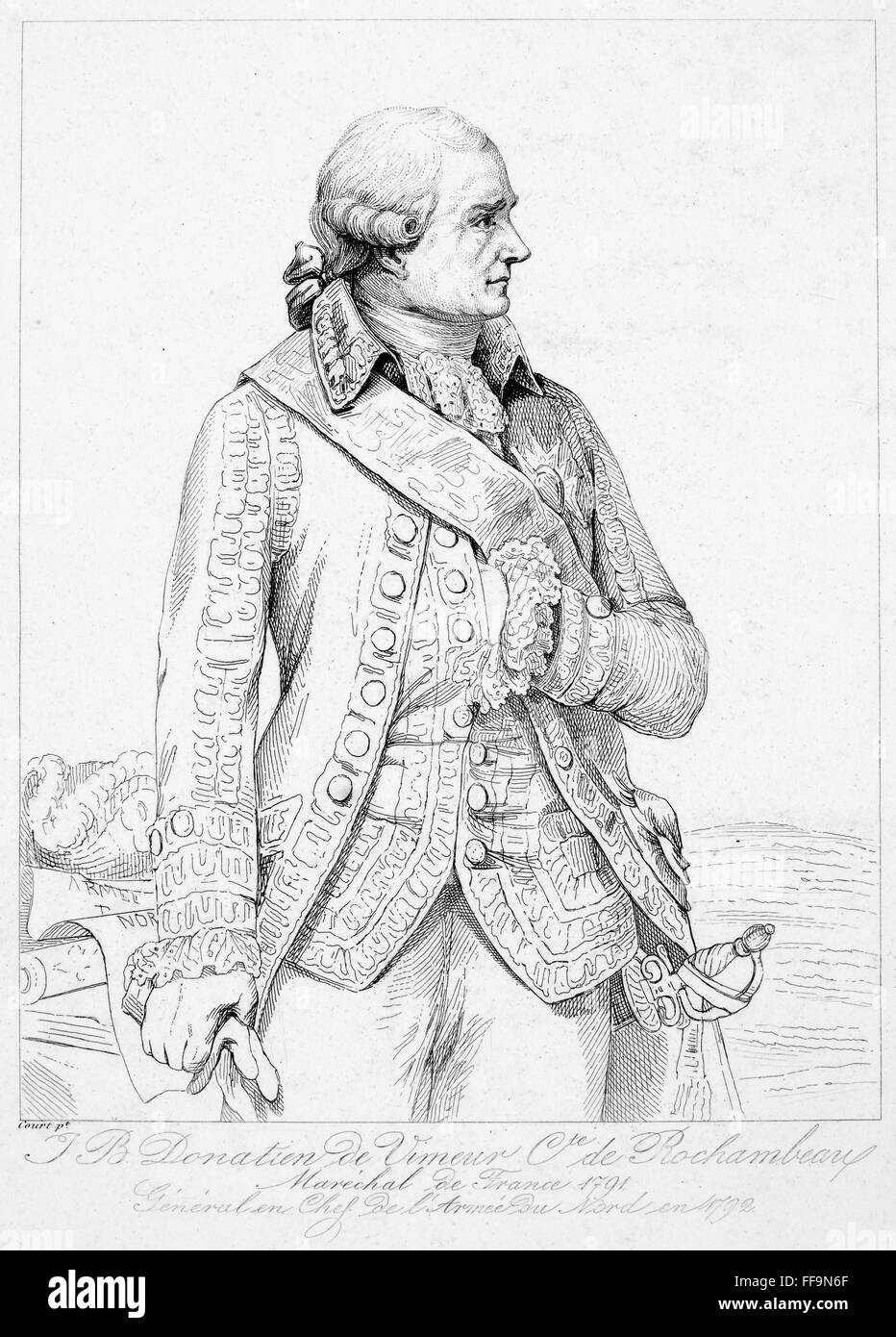 COMTE de ROCHAMBEAU /n(1725-1807). Jean Baptiste Donatien de Vimeur ...