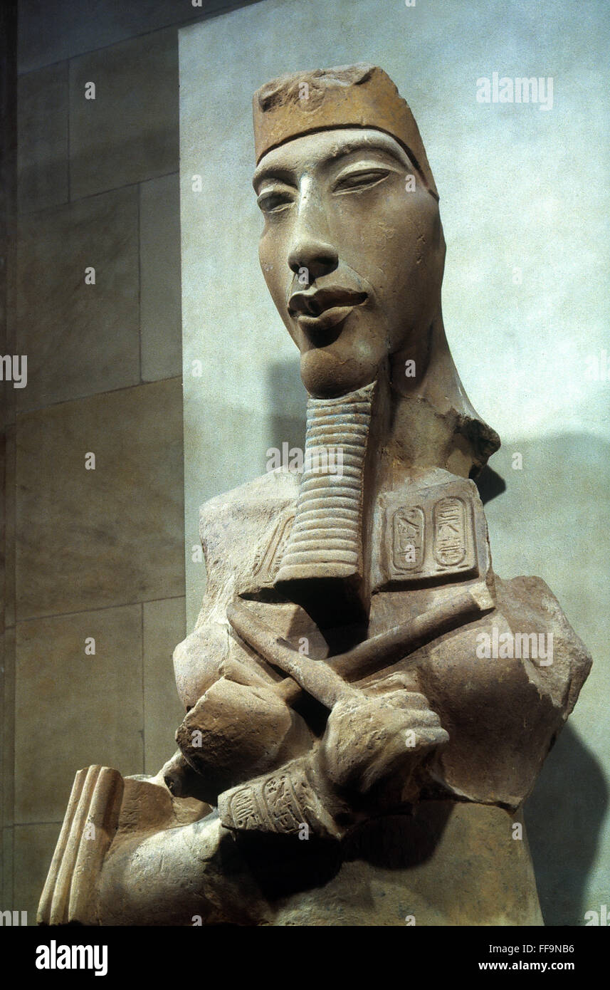 AMENOPHIS IV (AKHENATEN). /nFragment of an Egyptian pillar, from Karnak ...