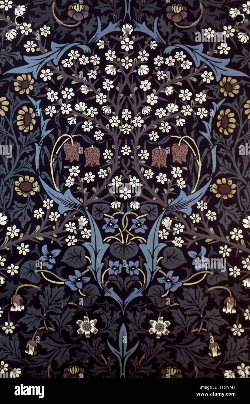 MORRIS: WALLPAPER, 1892. /nWilliam Morris ‘Blackthorn’ wallpaper, 1892