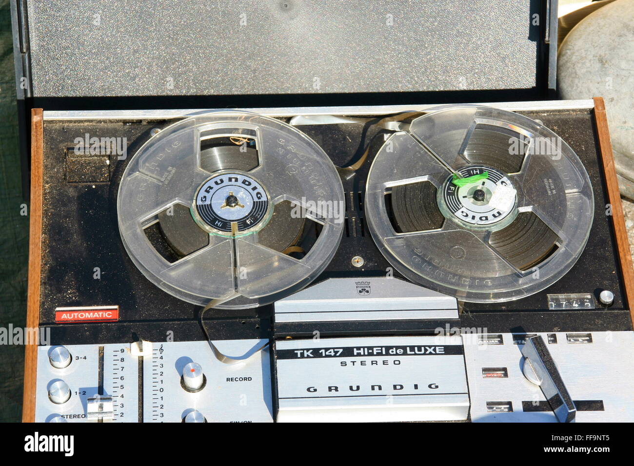 Antique Grunig reel-to-reel tap recorder, Germany. Stock Photo