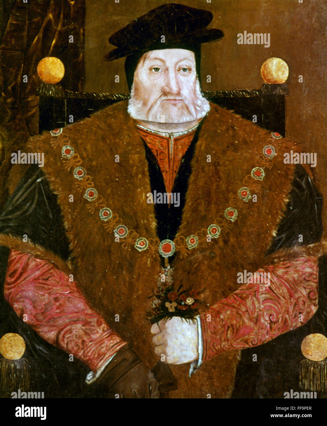 CHARLES BRANDON /n(c1484-1545). 1st Duke of Suffolk. English soldier and statesman. Oil on panel by an unknown artist, late 16th century. Stock Photo