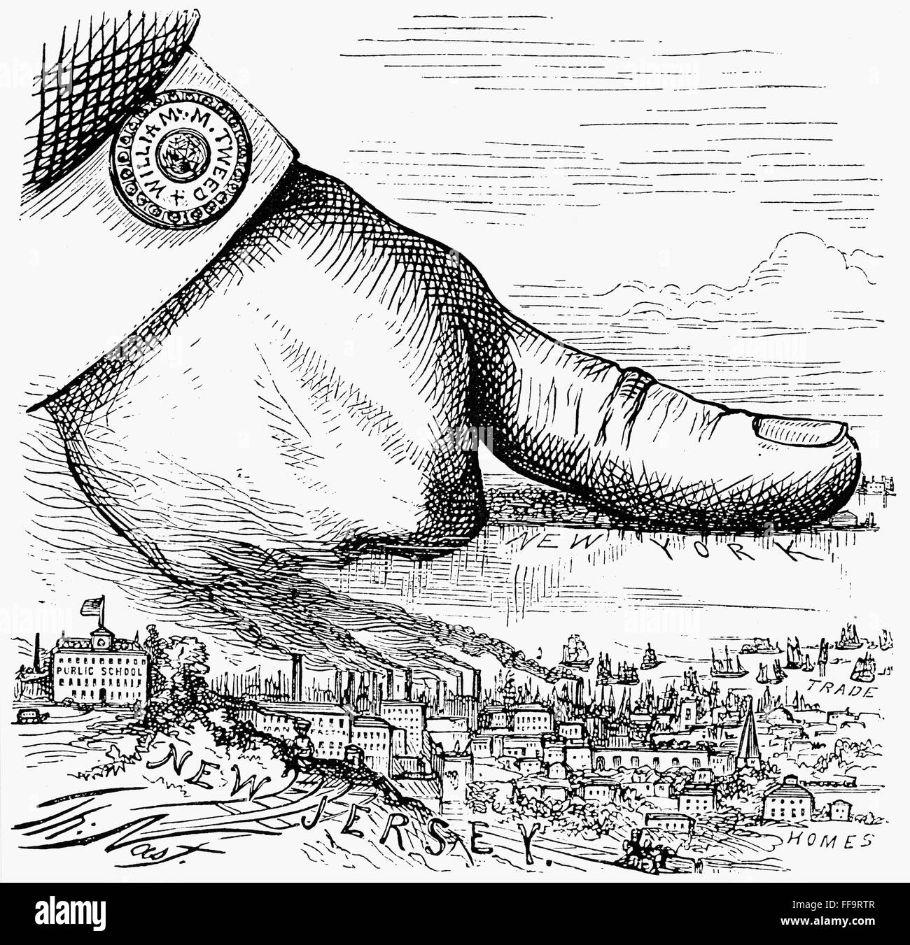 NAST: TWEED RING CARTOON. /nOne of Thomas Nast's vitriolic attacks on William M. 'Boss' Tweed and the Tweed Ring published shortly before the New York state and municipal elections of 1871. Stock Photo