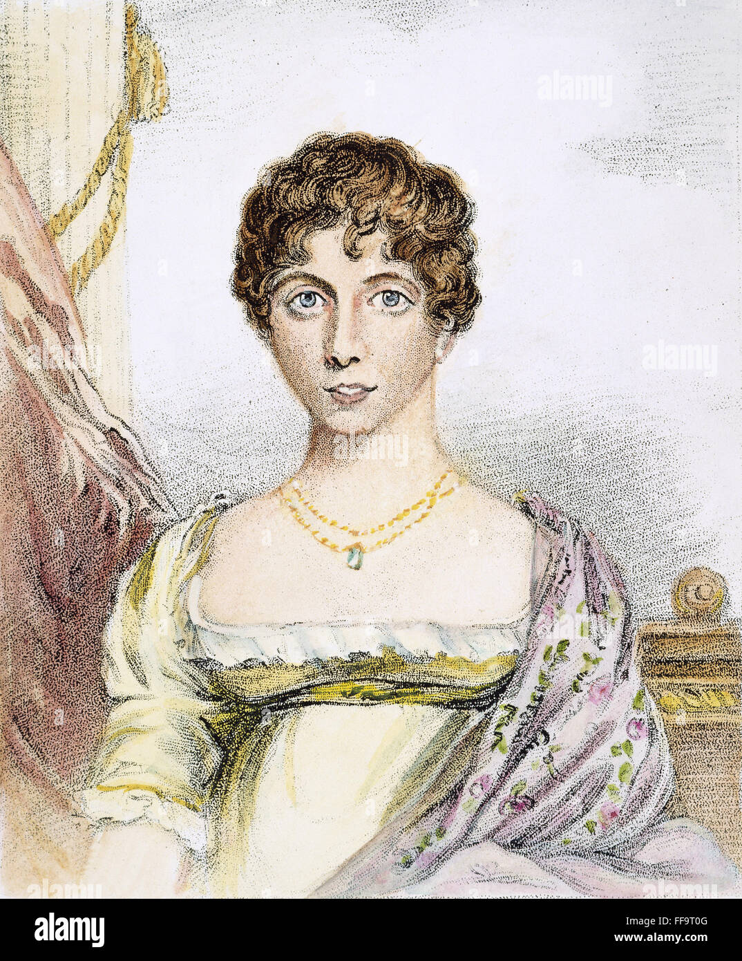 LADY CAROLINE LAMB /n(1785-1828). English novelist: stipple engraving, English, 1819. Stock Photo
