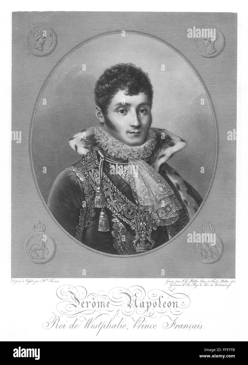 JEROME BONAPARTE /n(1784-1860). Contemporary copper engraving of Jerome ...