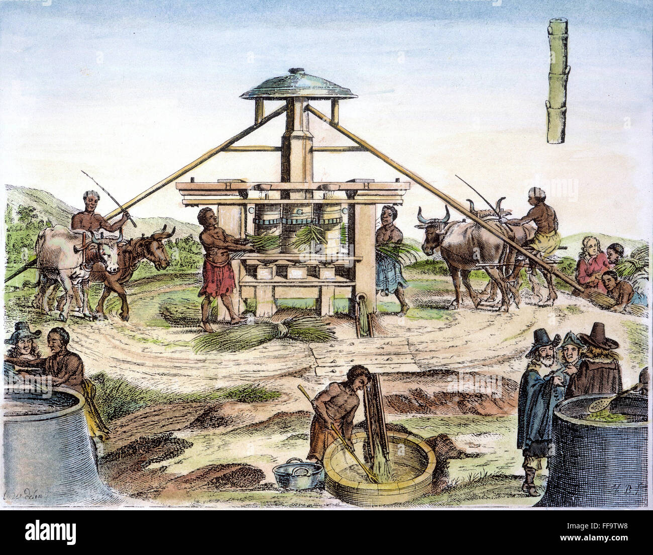 SLAVERY WEST INDIES. /nAfrican slaves working at a sugar mill in the