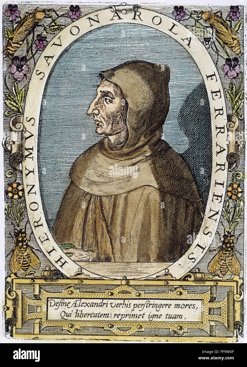 GIROLAMO SAVONAROLA /n(1452-1498). Italian reformer. Woodcut, 16th century. Stock Photo