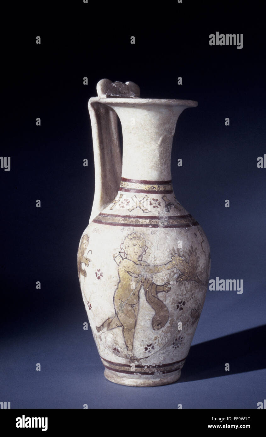 ROMAN ART: DAPHNE EWER, /ncold-painted and gilded. Possibly Syrian, c2nd-3rd century. Stock Photo